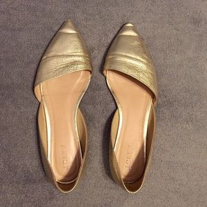 J. Crew Gold Sloan D’Orsay Flats
